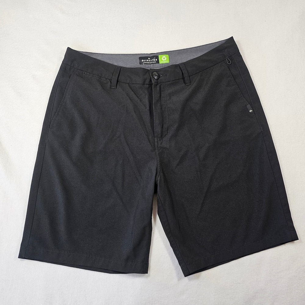 Quiksilver Amphibian Hybrid Shorts Mens 33 Black DryFlight 4-Way Stretch Water